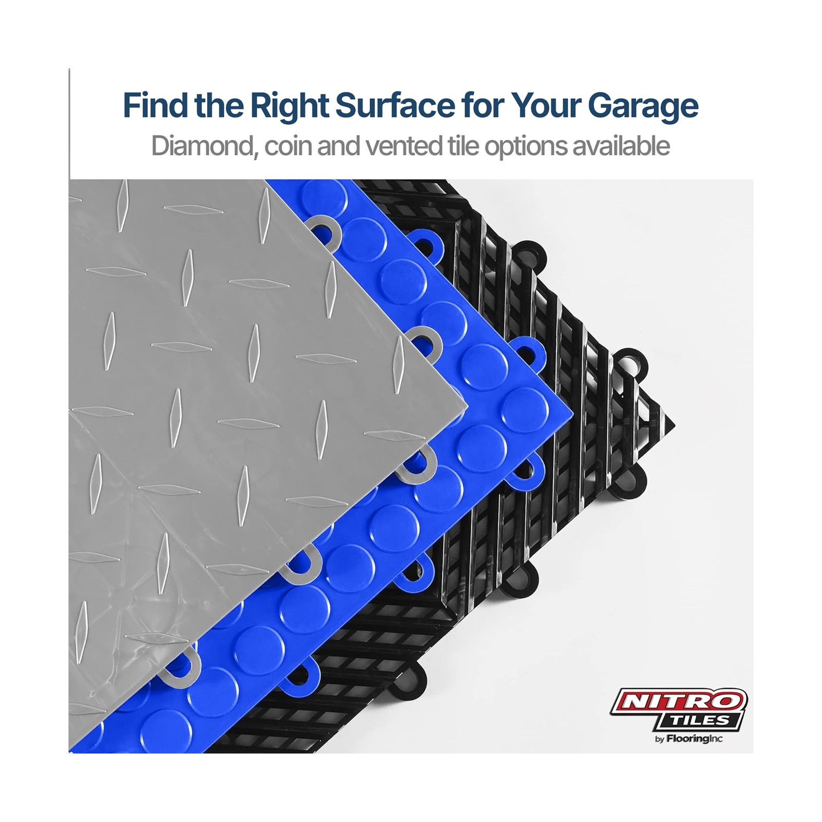 Nitro Tiles Vented by FlooringInc 12″ x 12″ Interlocking Garage Floor Tiles, …