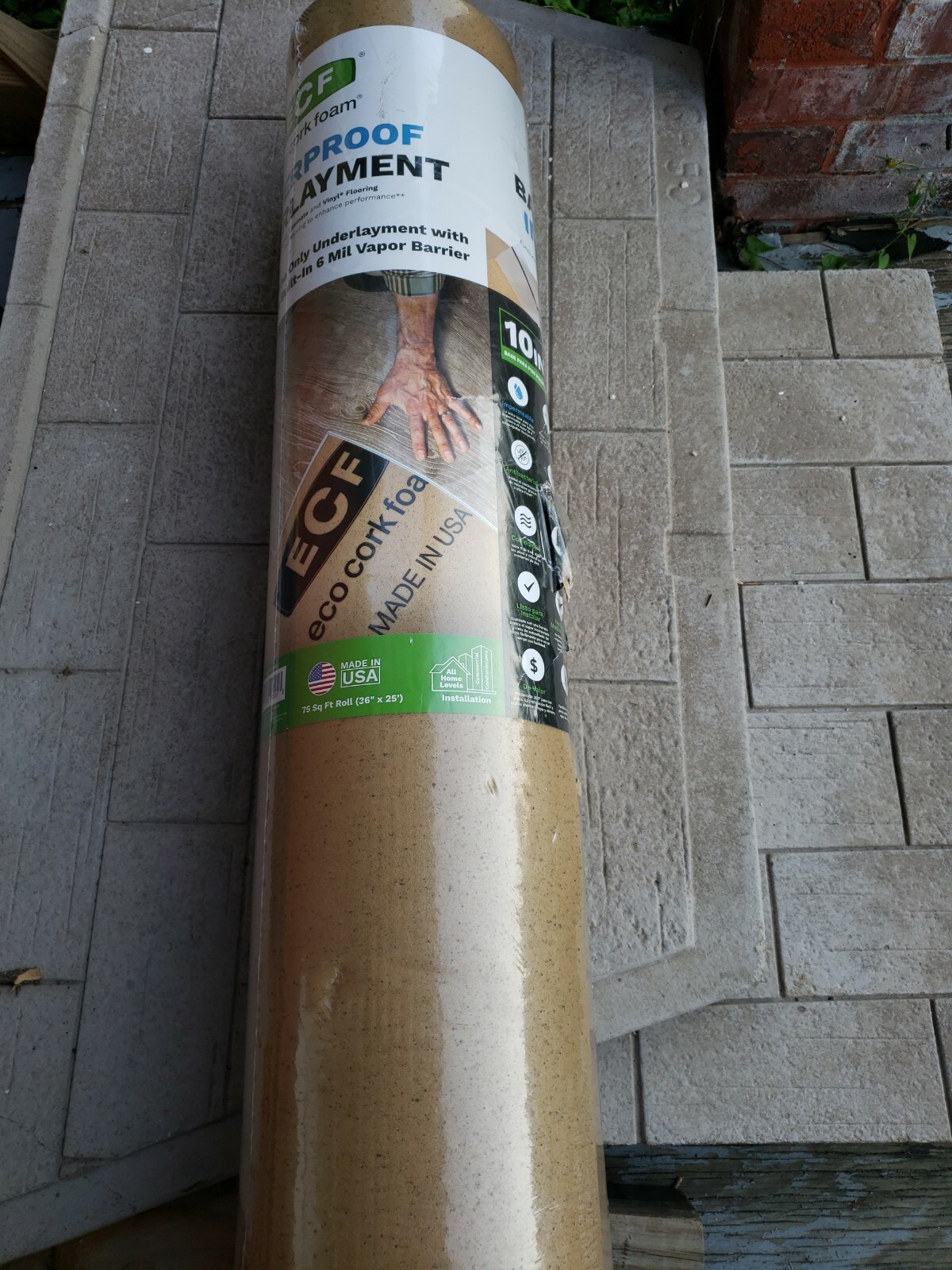 ECF Underlayment Laminate And Engineered Floor With Cork 36″ x 25′ 75 sq ft roll