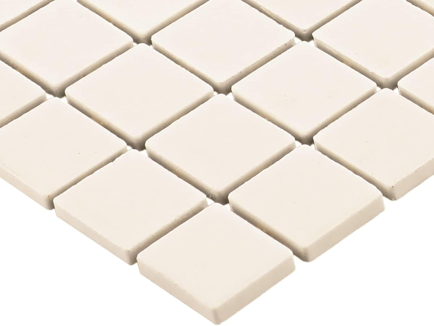 Matte Arctic White Porcelain Mosaic Tiles for Floors & Walls – 12 PC Carton