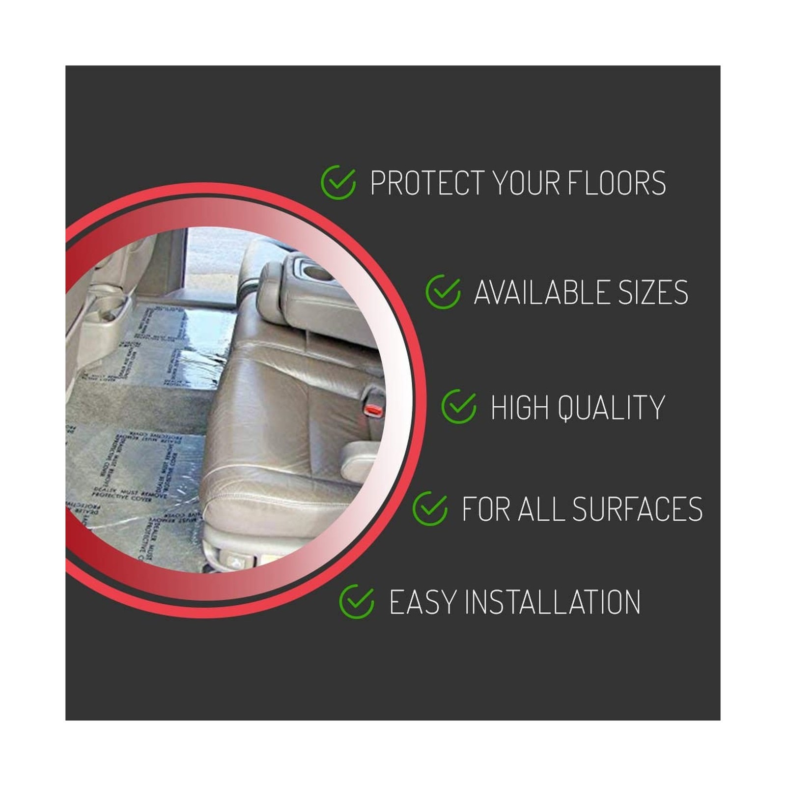 Hi-Tech Auto Adhesive Plastic Floor Mat, 4 mil | Perforated Every 24″ | 100 M…