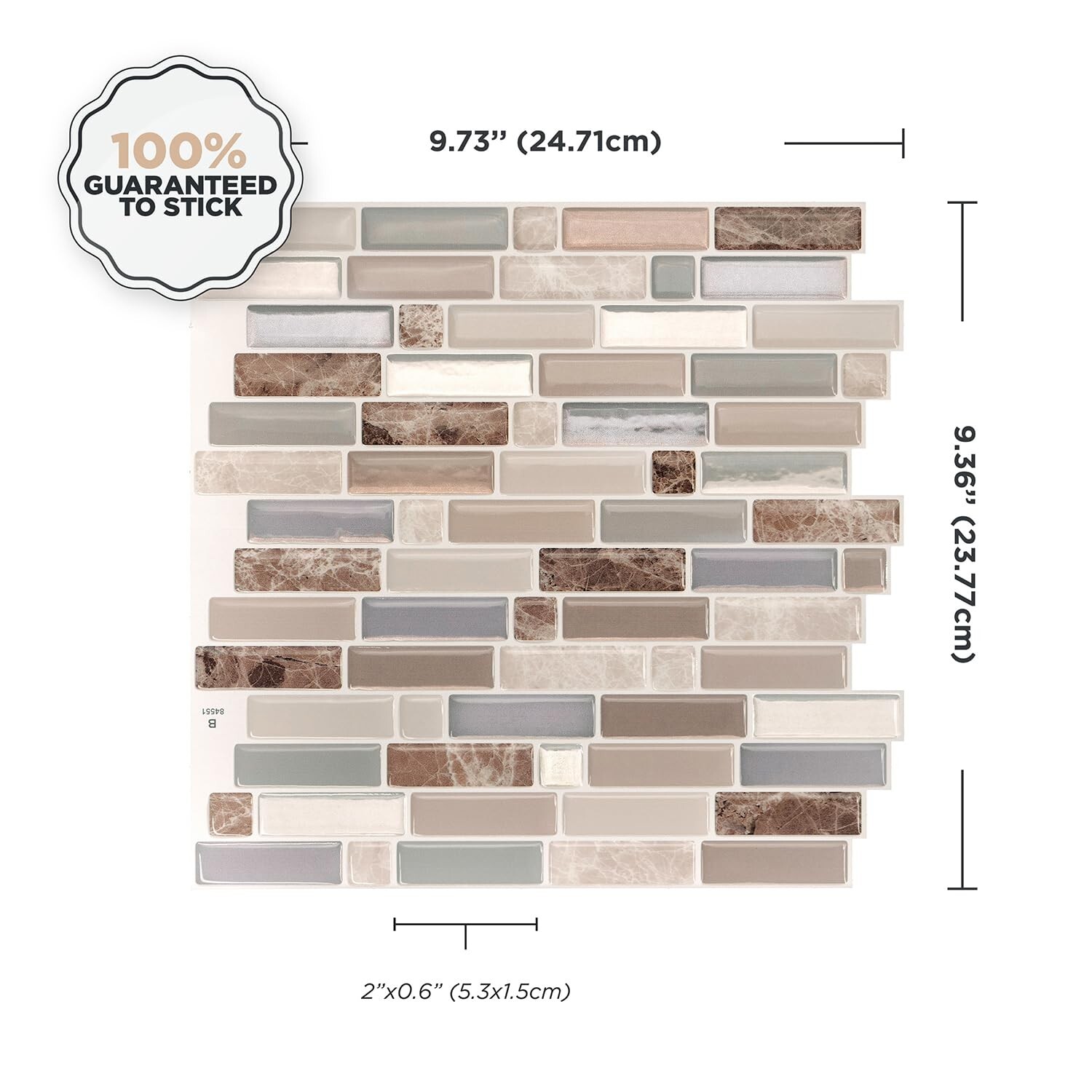 SMART TILES Peel and Stick Backsplash – 5 Sheets of 9.36″ x 9.73″ – 3D Adhesi…