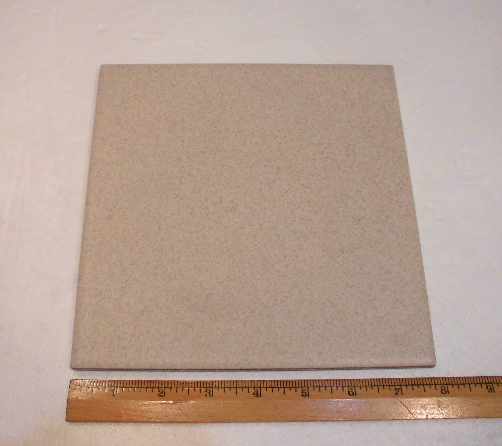 1 pc. Speckled Almond: Daltile Ceramic Floor Tile: 8″ X 8″ + light grays & brown