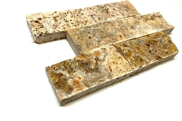 Antique Onyx 2×4 Splitface Travertine Tile Decor Wall Backsplash (Sold by piece)