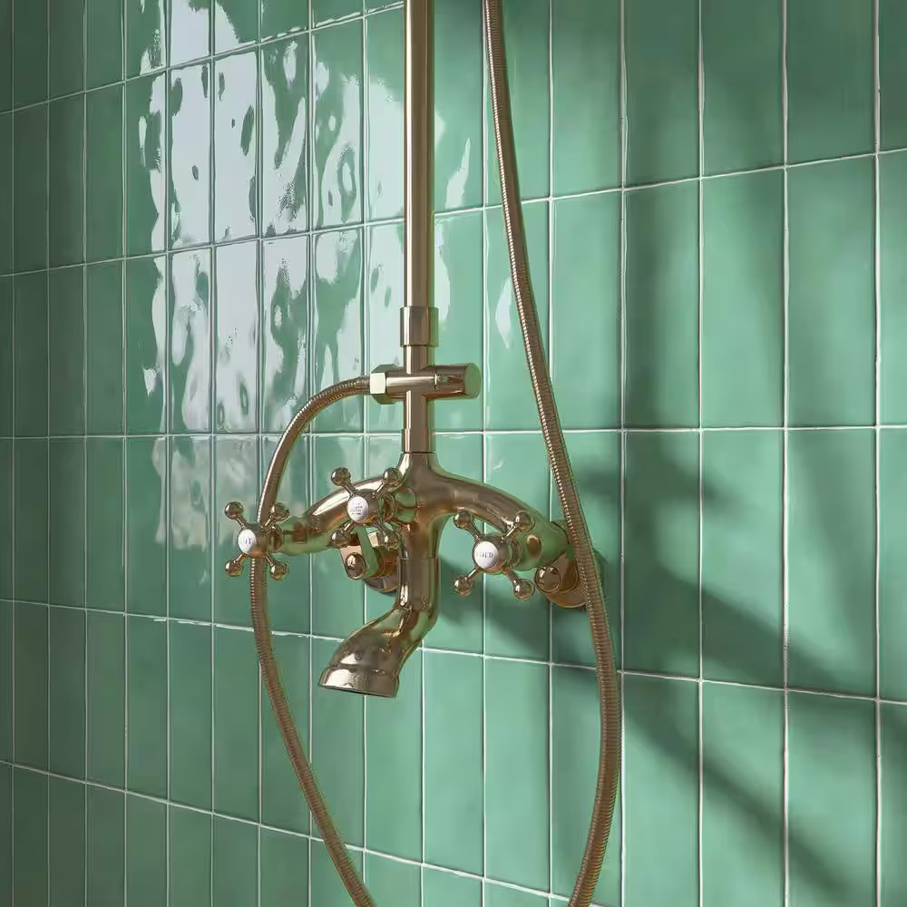 Borgo Subway Jade Green 2.6 In. X 7.9 In. Polished Porcelain Floor and Wall Tile