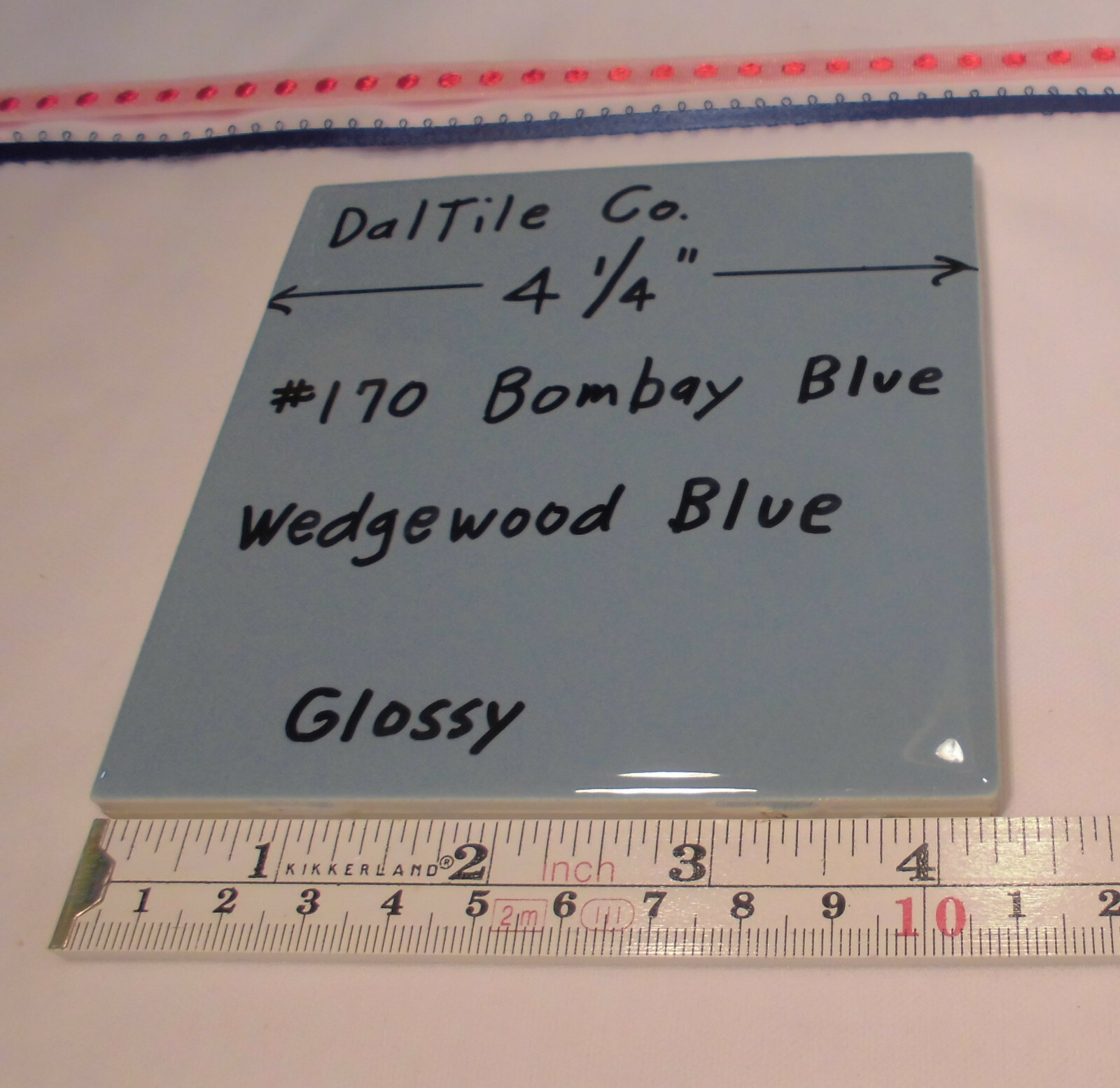 1 pc. Wedgewood Blue – Daltile Co.; Bombay 4-1/4″ Glossy Ceramic Tile; New