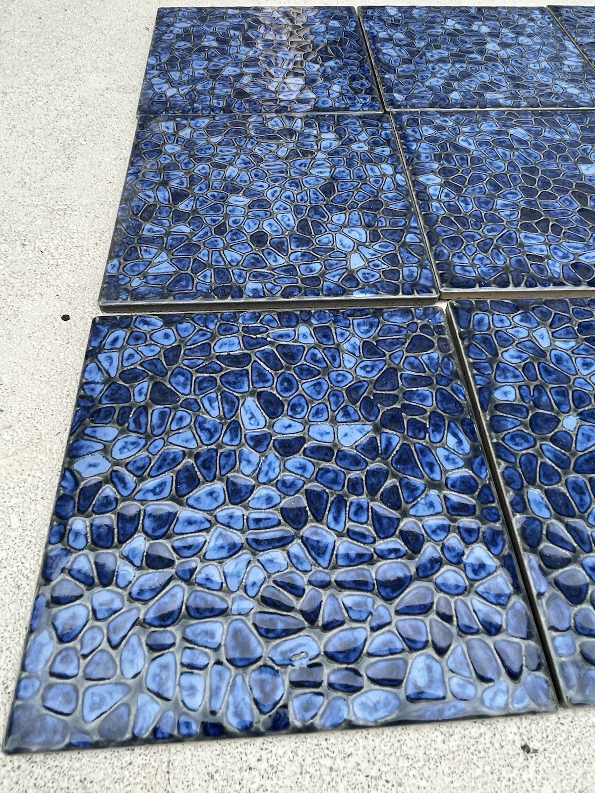 9 Aquabella Timeless Blue Allure Gold Stone 6×6 Porcelain Field Tile Pool Japan