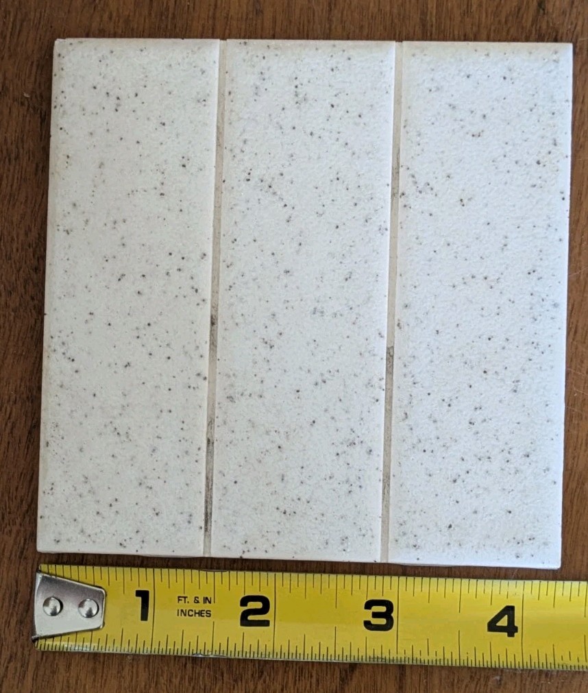 1 pc. Crystal Ceramic Tile: Salt & Pepper, American Olean 4-1/4″ Scored in 3rds