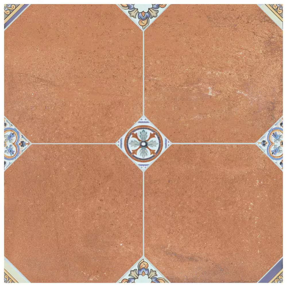 Manises Decor Cuero 13-1/8 In. X 13-1/8 In. Porcelain Floor and Wall Tile (10.98