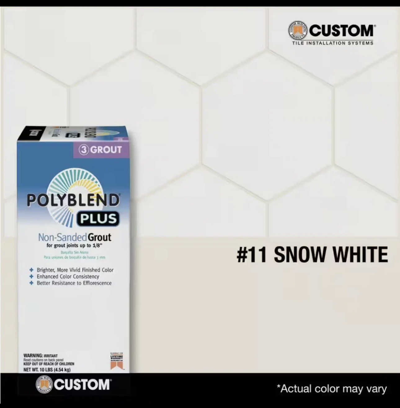 Custom Polyblend Plus Non-Sanded Grout – #165 Delorean Grey – 10 lb
