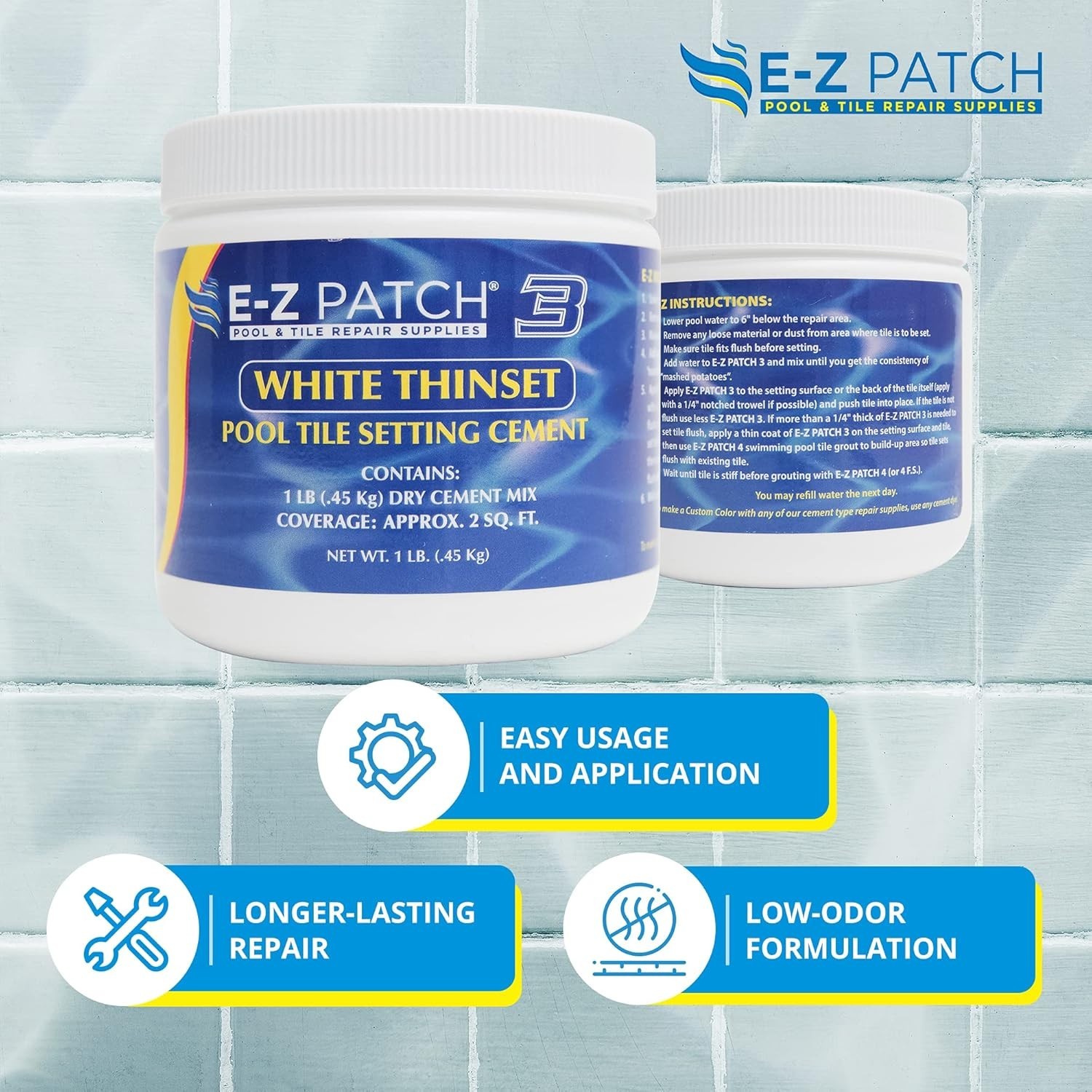 Waterproof Pool Tile Adhesive – 16 oz Container