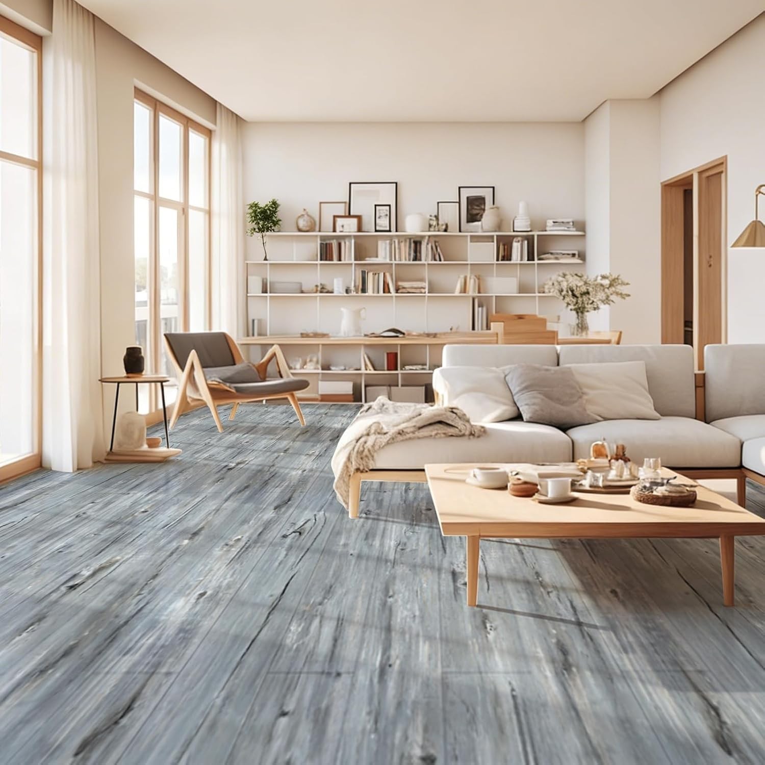 15 Sq.ft Peel and Stick Floor Tiles, 10Pcs Luxury Vinyl Plank Flooring Wood L…