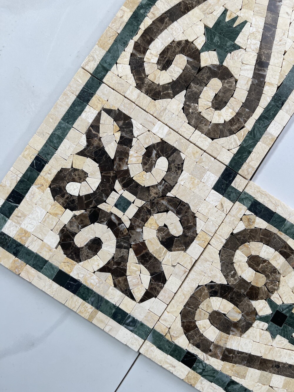B0075P Marble Mosaic Border Listello Tile Everlasting Emperador 5.9×15.7