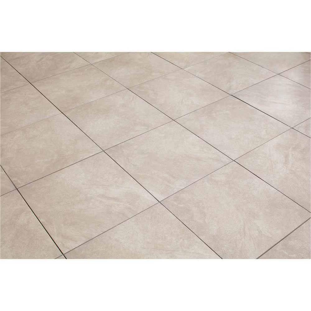 Portland Stone Gray 18 In. X 18 In. Glazed Ceramic Floor and Wall Tile (348.8 Sq