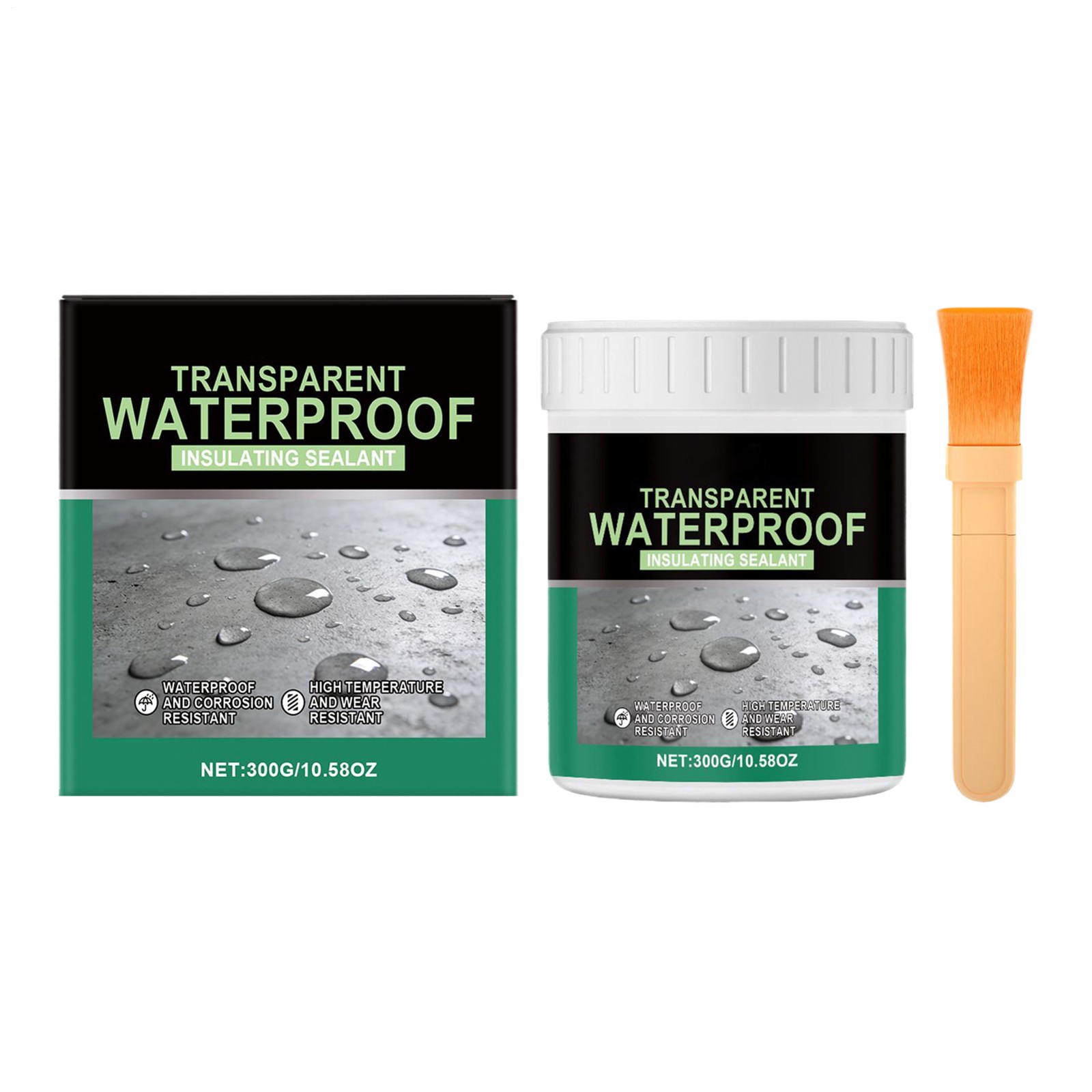 Waterproof Leak Sealant 300g with Brush, Invisible Insulation Agent Home Repair