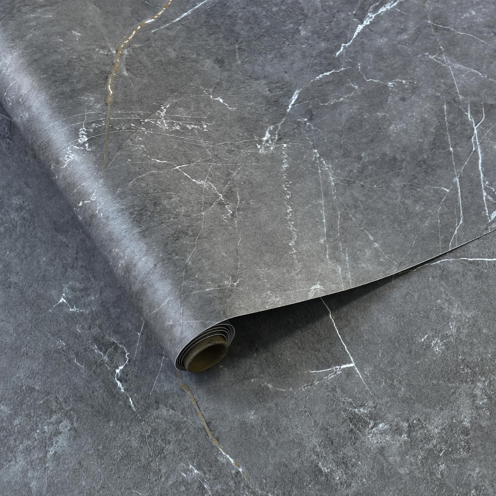 Grey Marble Peel and Stick Matte Flooring Waterproof Stick on Flooring 24″x19…