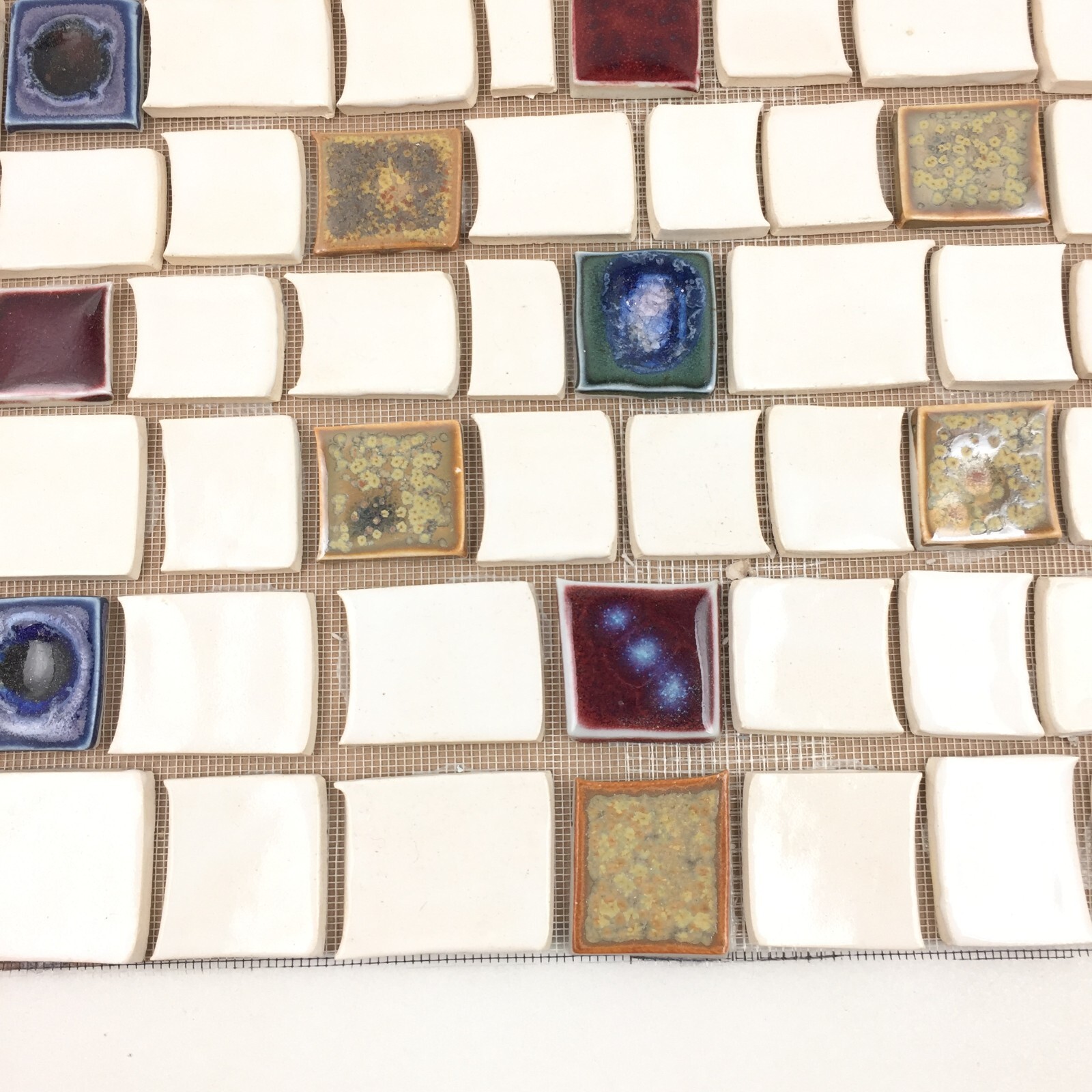 Handmade Tile Mosaic Panel Backsplash 1/4″ Thick, 11.5″ x 17.5″ Mounted On Mesh