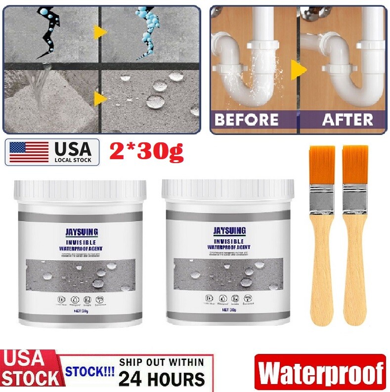 2× Invisible Waterproof Coating Insulating Sealant Anti-Leak Agent for Roof Bath