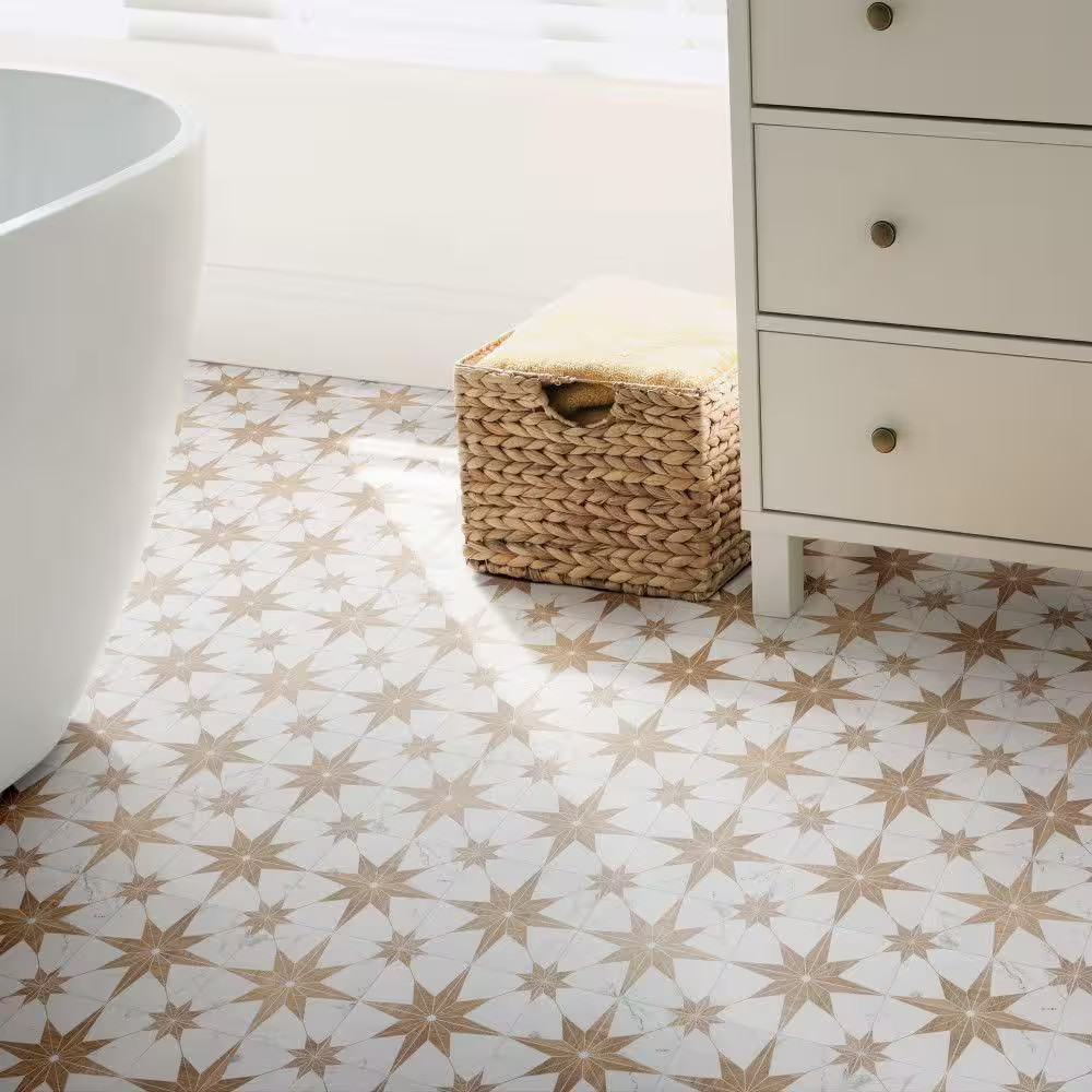 Llama Stella Loire Noce 9-3/4 In. X 9-3/4 In. Porcelain Floor and Wall Tile (10.