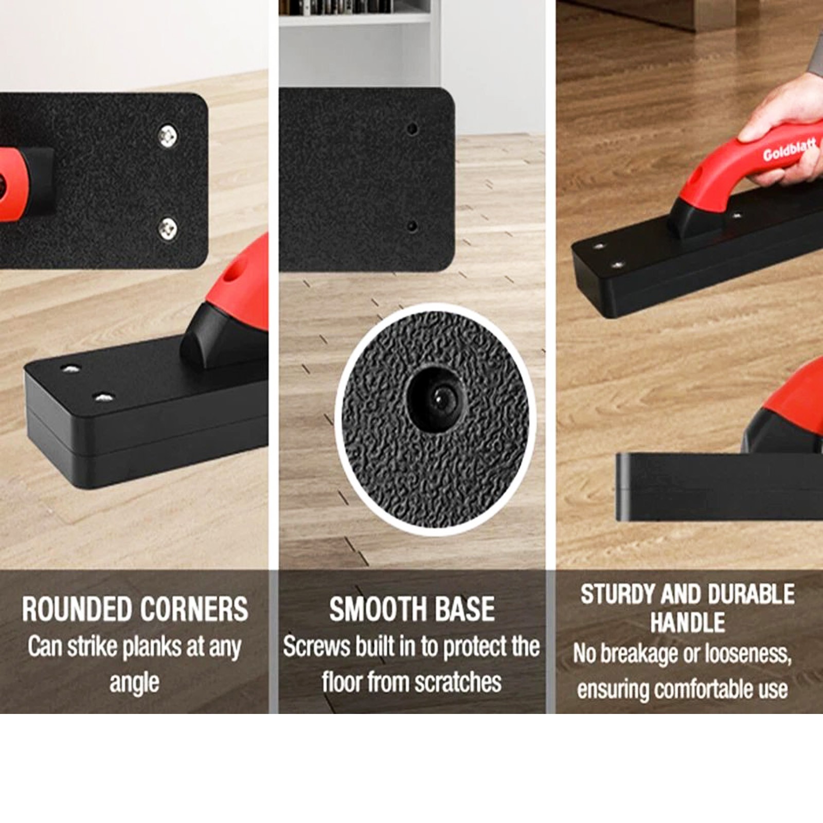 GOLDBLATT HEAVY DUTY TAPPING BLOCK HAMMER-FREE FLOOR INSTALLATION TOOL