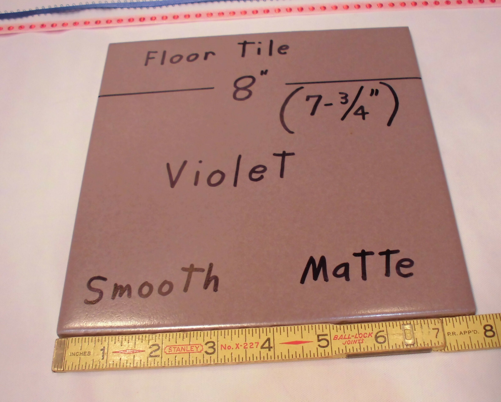 1 pc. “Violet-Pale Purple” Ceramic / Porcelain Floor Tile 8″ X 8″ Smooth Matte