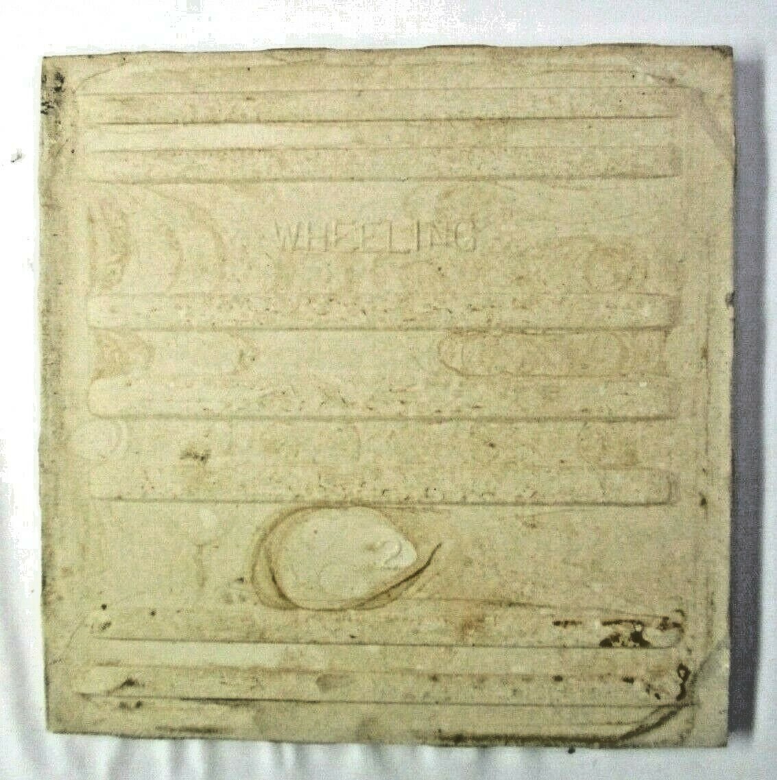 1 Wall Field Tile Wheeling 1960s USA 4-3/8″ Sq. Gloss Off White Ceramic Vintage