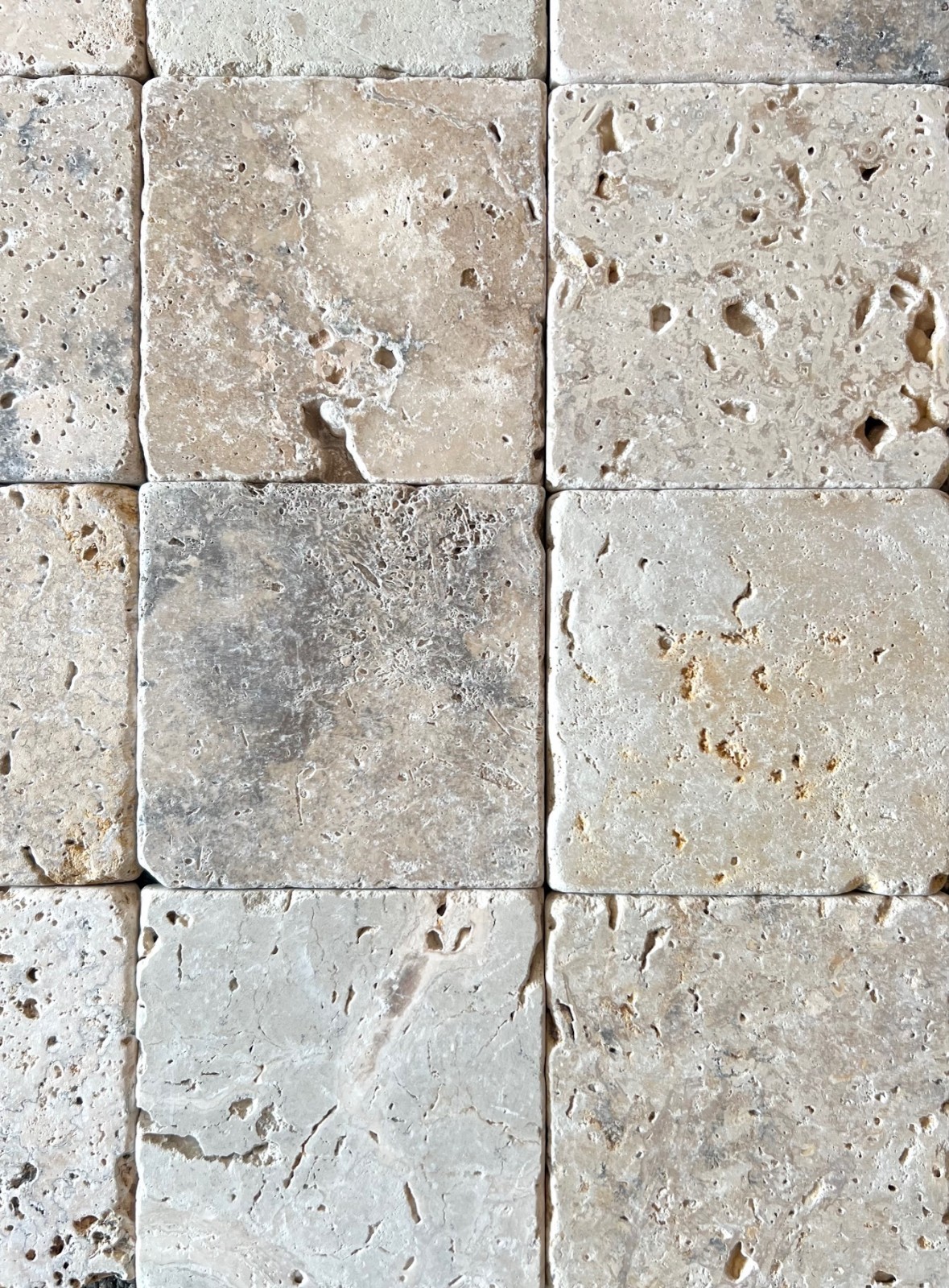 Antico Rustic Mix 4×4 Tumbled Aged Travertine Tile Floor Wall (Sold per SF) Bath
