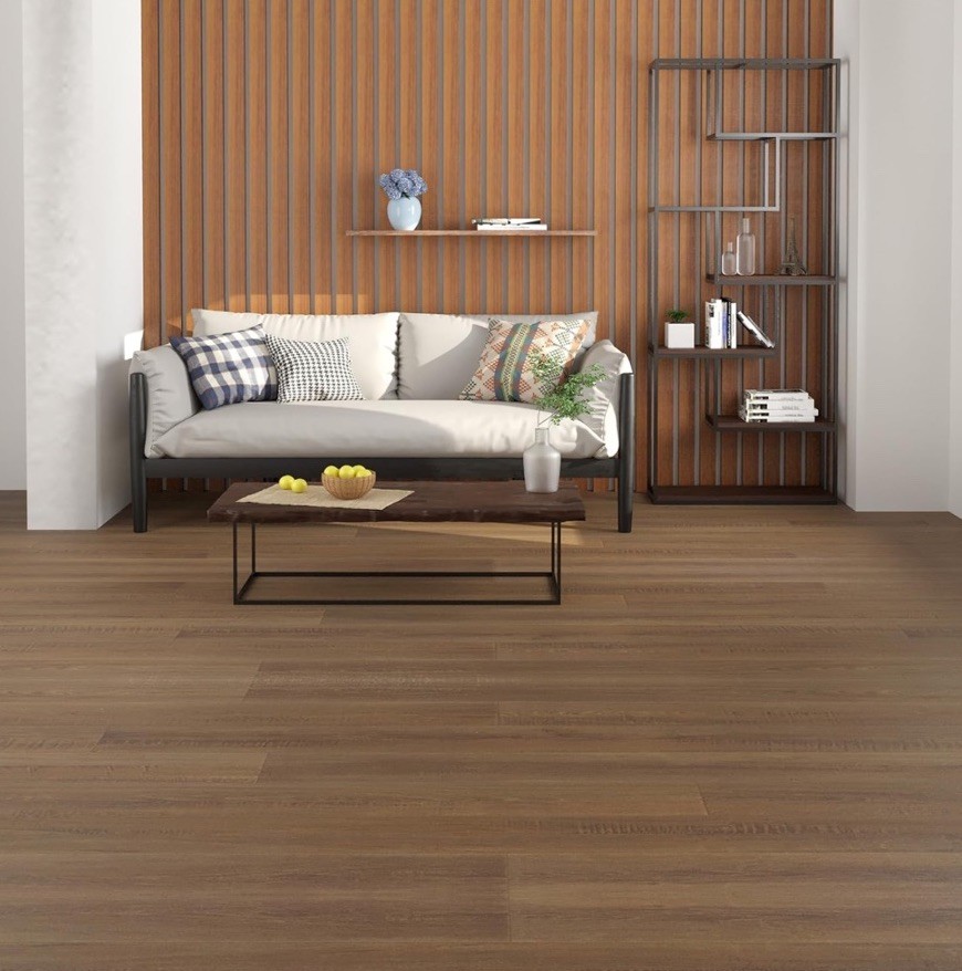 Freshtour Vinyl (PET) Flooring Roll 107.6 Sq.ft (39.3″ x 393.7″) Natural Oak