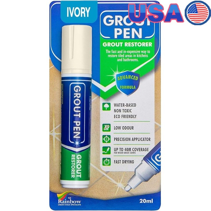 Grout Pen Paint Non-Toxic Recolor Grout Ideal Bathroom Kitchen DIY Grout Repair
