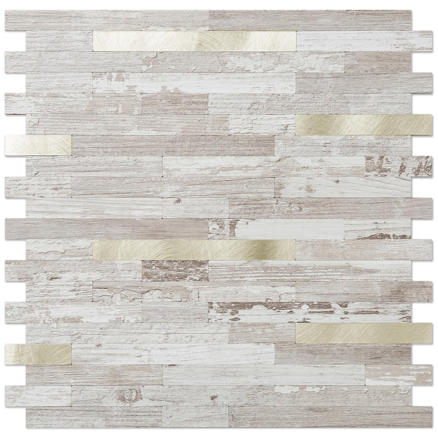 DICOFUN 10-Sheet Peel and Stick Backsplash Tile, Brown Birch Wood Look PVC Mi…