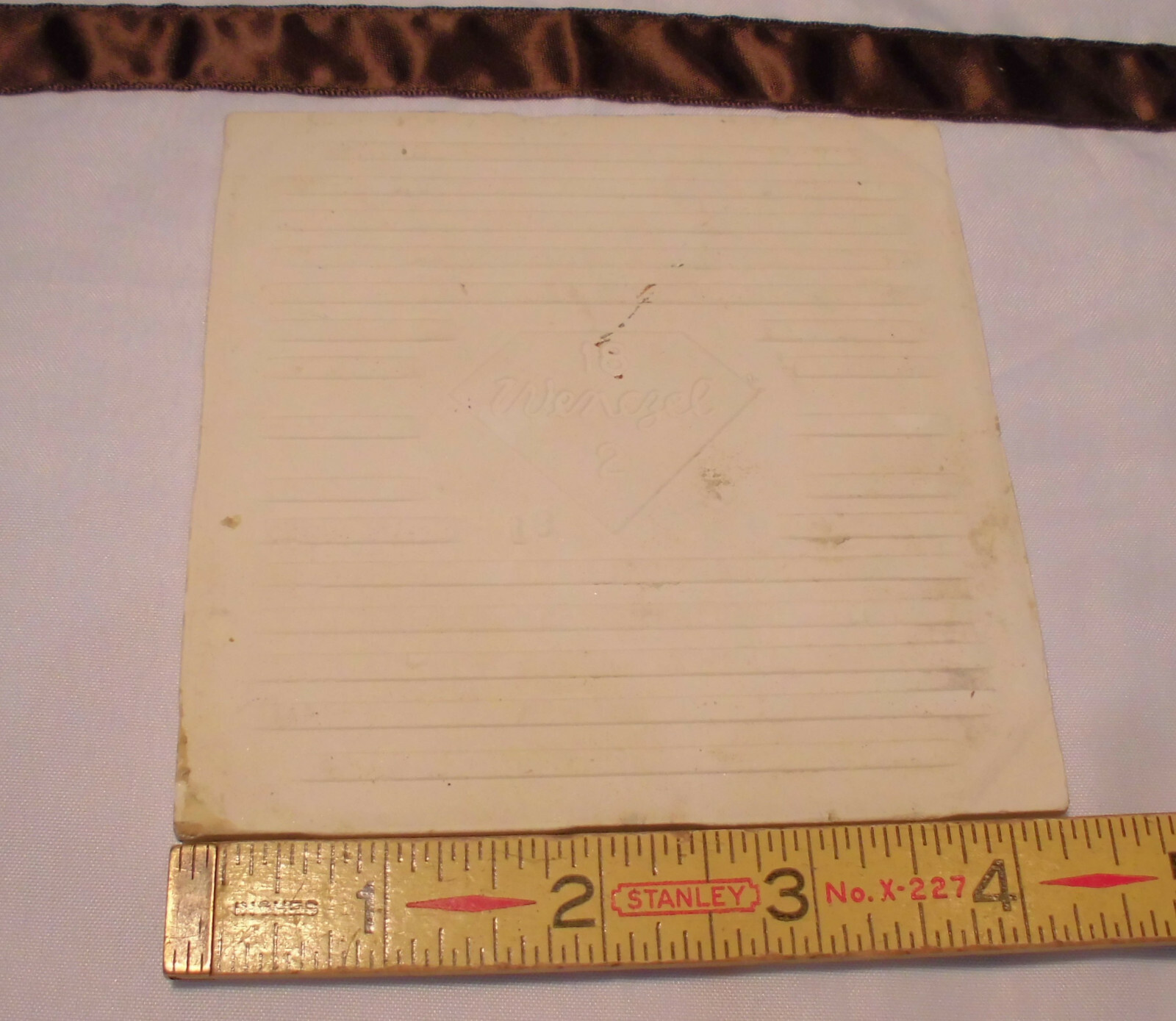 1 pc. Dove Medium Gray: Glossy Ceramic Tile by Wenczel Co. 4-5/16″ NOS