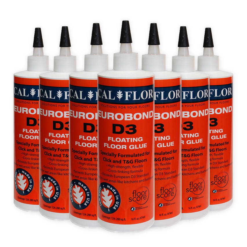 12x 16oz CalFlor Eurobond Floating Floor Glue – Type II/D3 Water‑Resistant, Flex