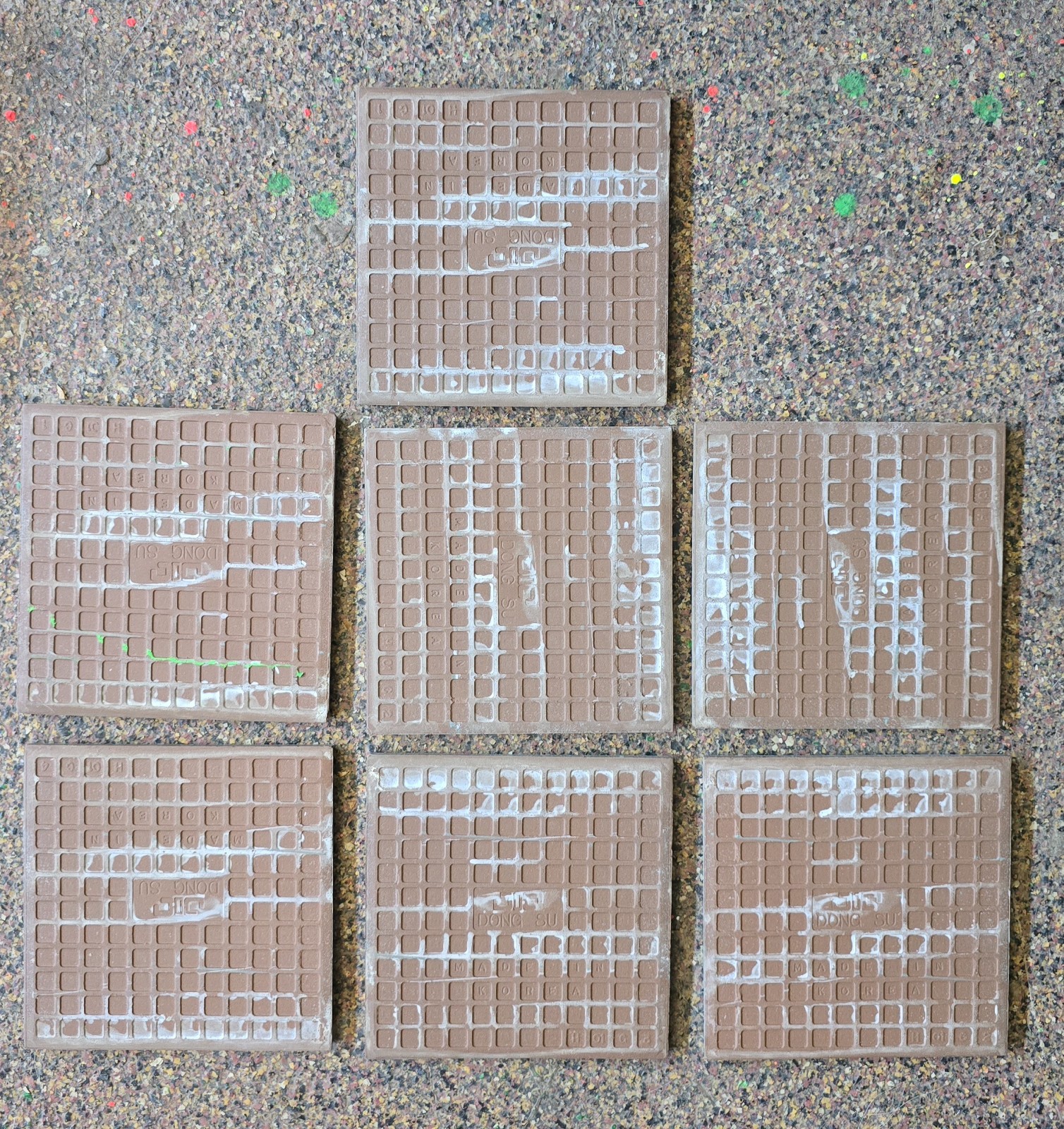 Lot of 7 NOS Vintage 5.75″ Dong Su Green Marble Ceramic Tiles