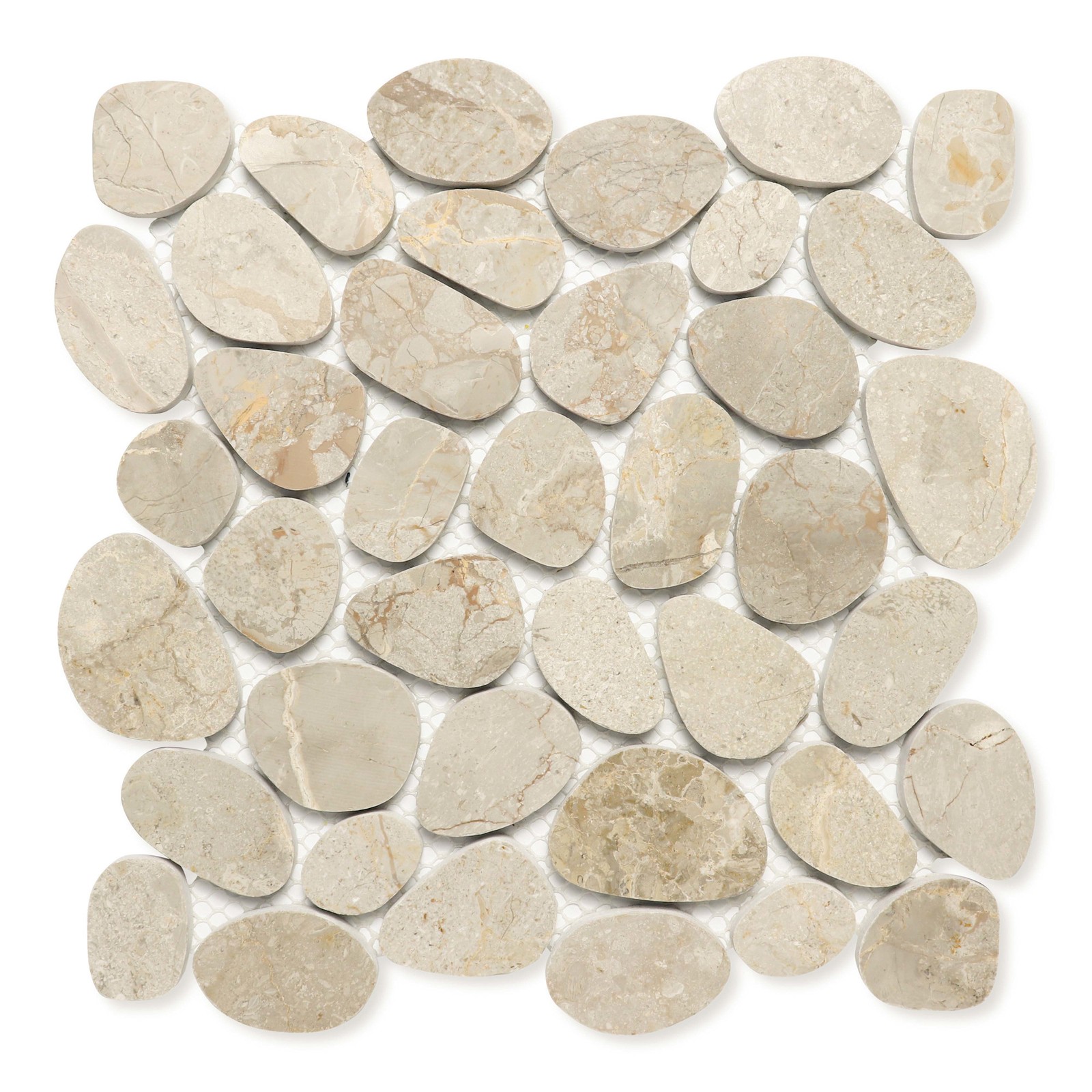 Cruz Bay Studio BS14 Seadrift – 12″ x 12″ Pebble and Rock Floor – Budi Creme