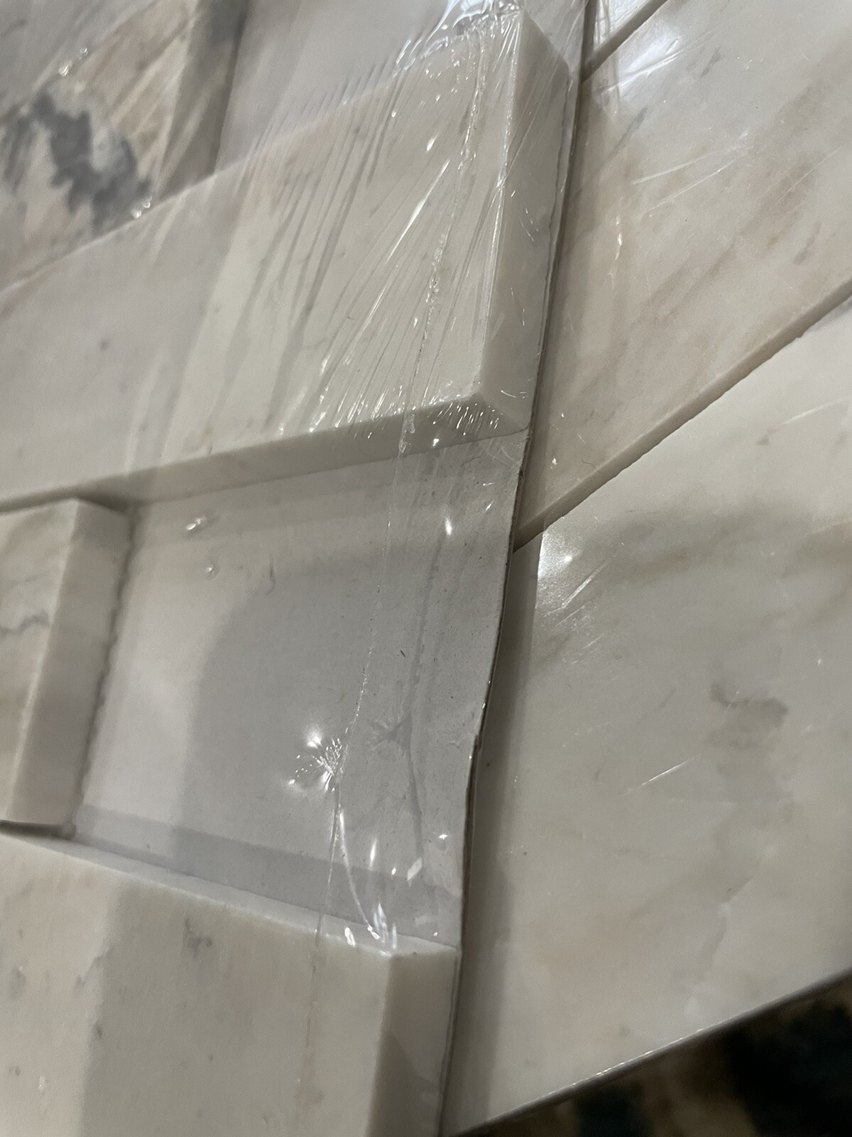 6x Angora Subway 11.81 in X 11.81 In. X 10 Mm Polished Marble Mosaic Tile 5.82SF