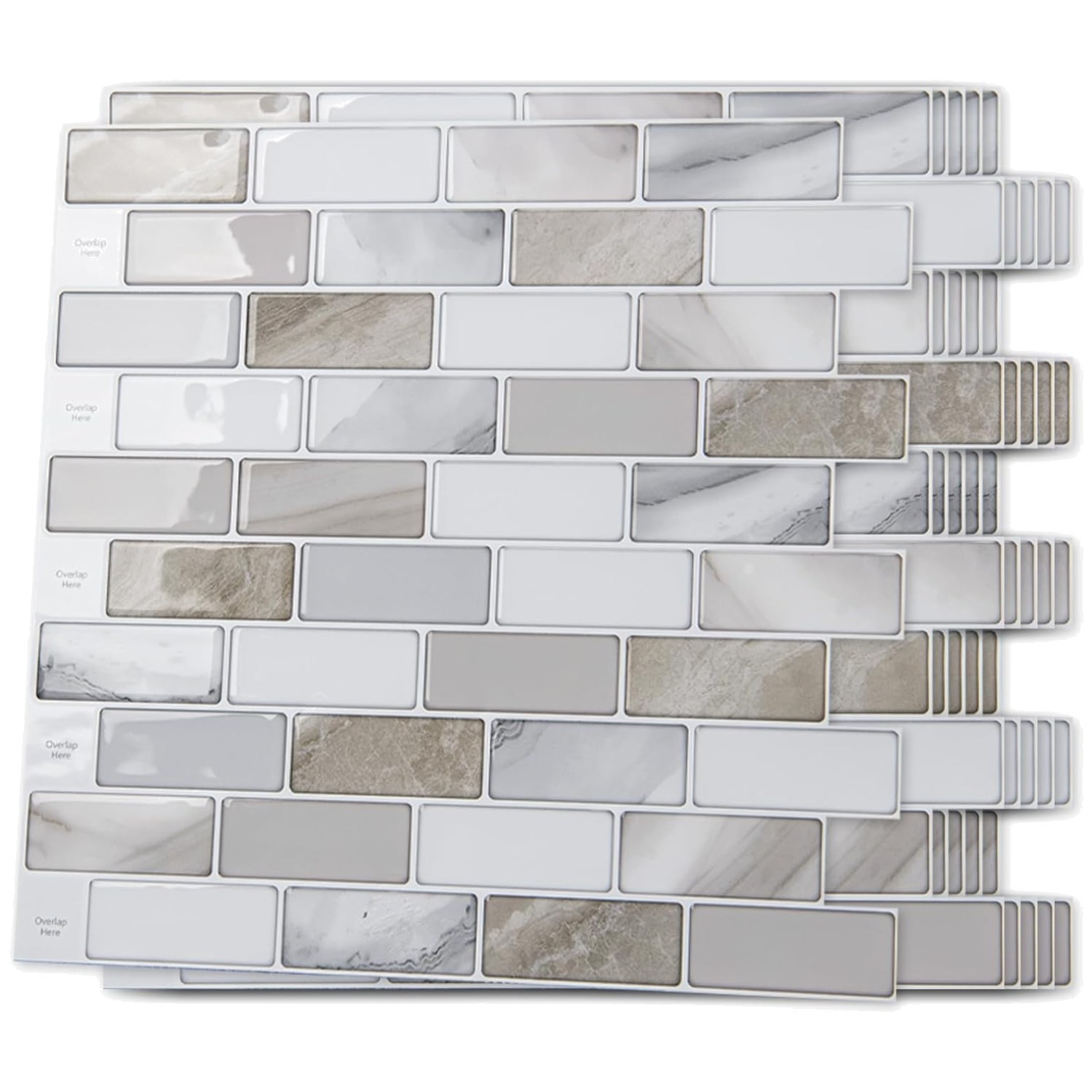 Peel and Stick Backsplash Tile Set – Beige & White