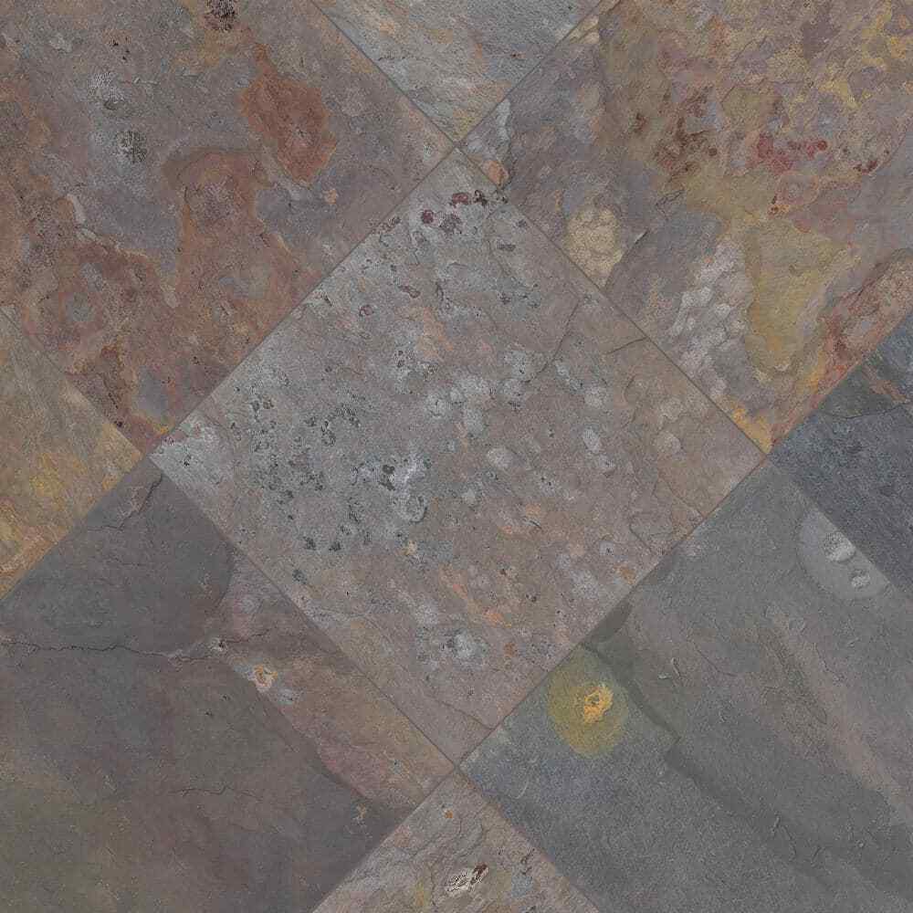 Peacock 12 In. X 12 In. Gauged Slate Floor and Wall Tile (10 Sq. Ft. / Case)