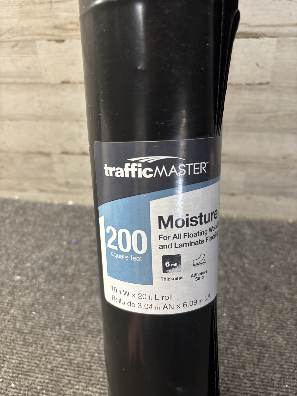 Moisture Barrier Underlayment, 200 Sq Ft 10′ x 20′ 6 Mil Vinyl Laminate Hardwood