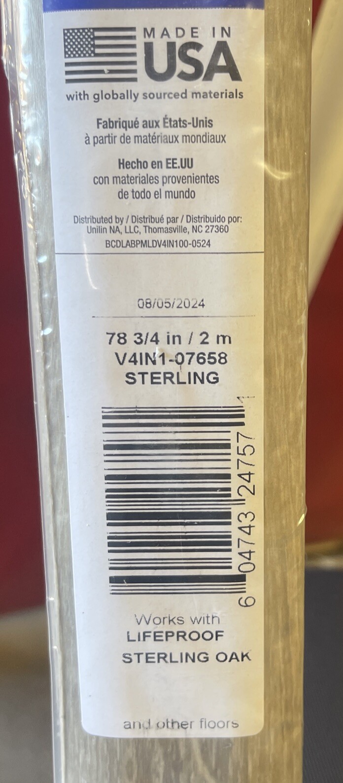 Performance Sterling 78 3/4″ Vinyl 4-In-1 Laminate Molding Kit Flooring 3pcs