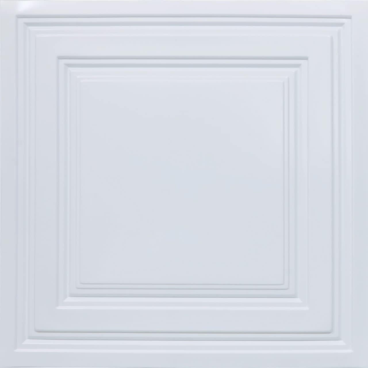 White PVC Lay-In Ceiling Tiles 2×2 Ft, 50 Pack for Quick Installation