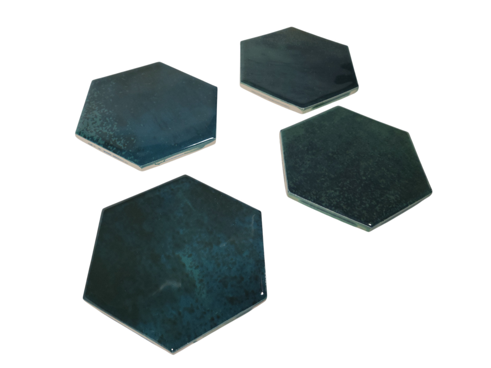 Green Ceramic Tile Hexagon Subway Marble Mosaic Vintage Mid Century Modern Retro