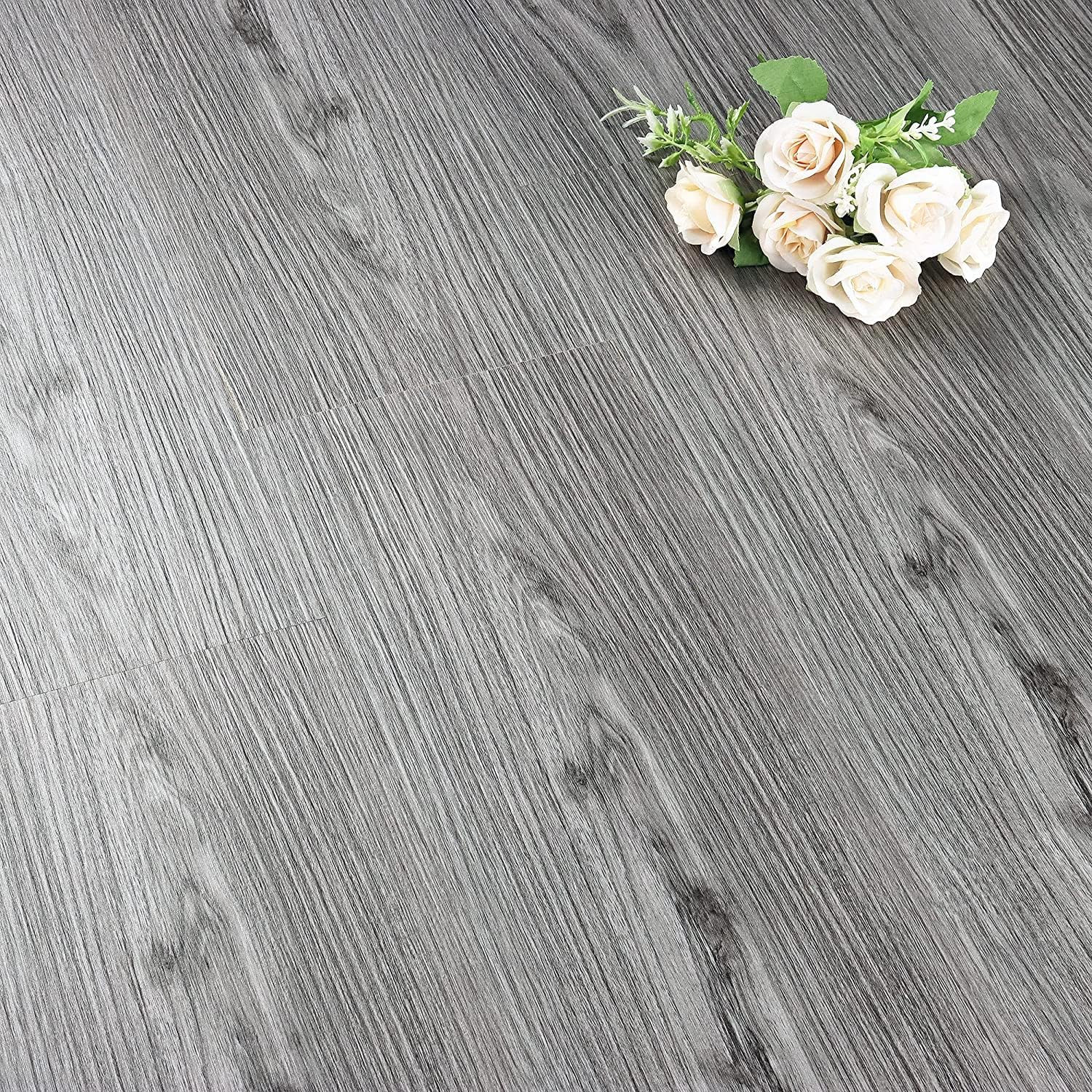 6″x36″ Grey Wood Peel and Stick Floor Tile Natural Wood Vinyl Flooring Peel and