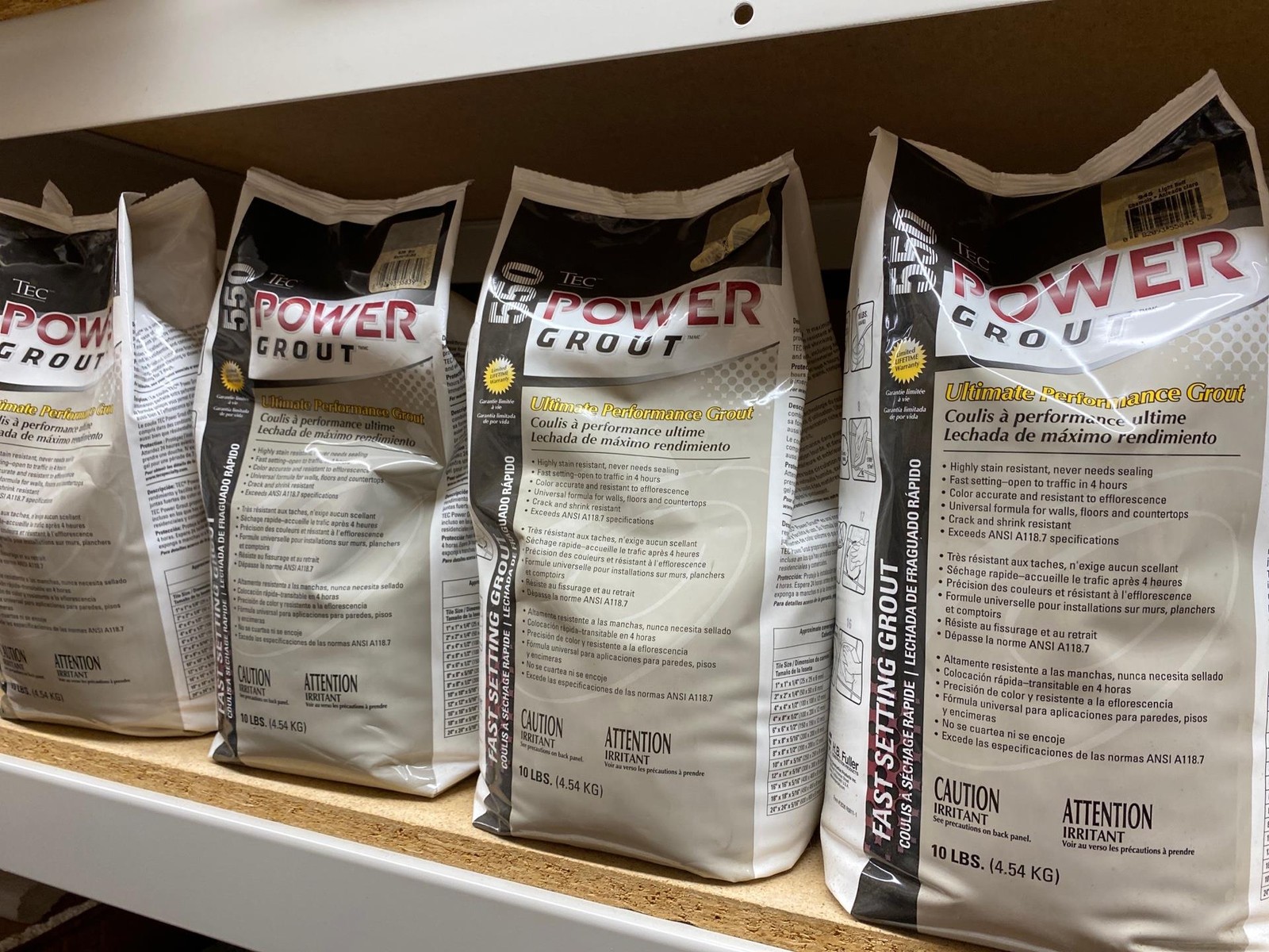4 bags – TEC 550 Power Grout – 4 x 10lb bags