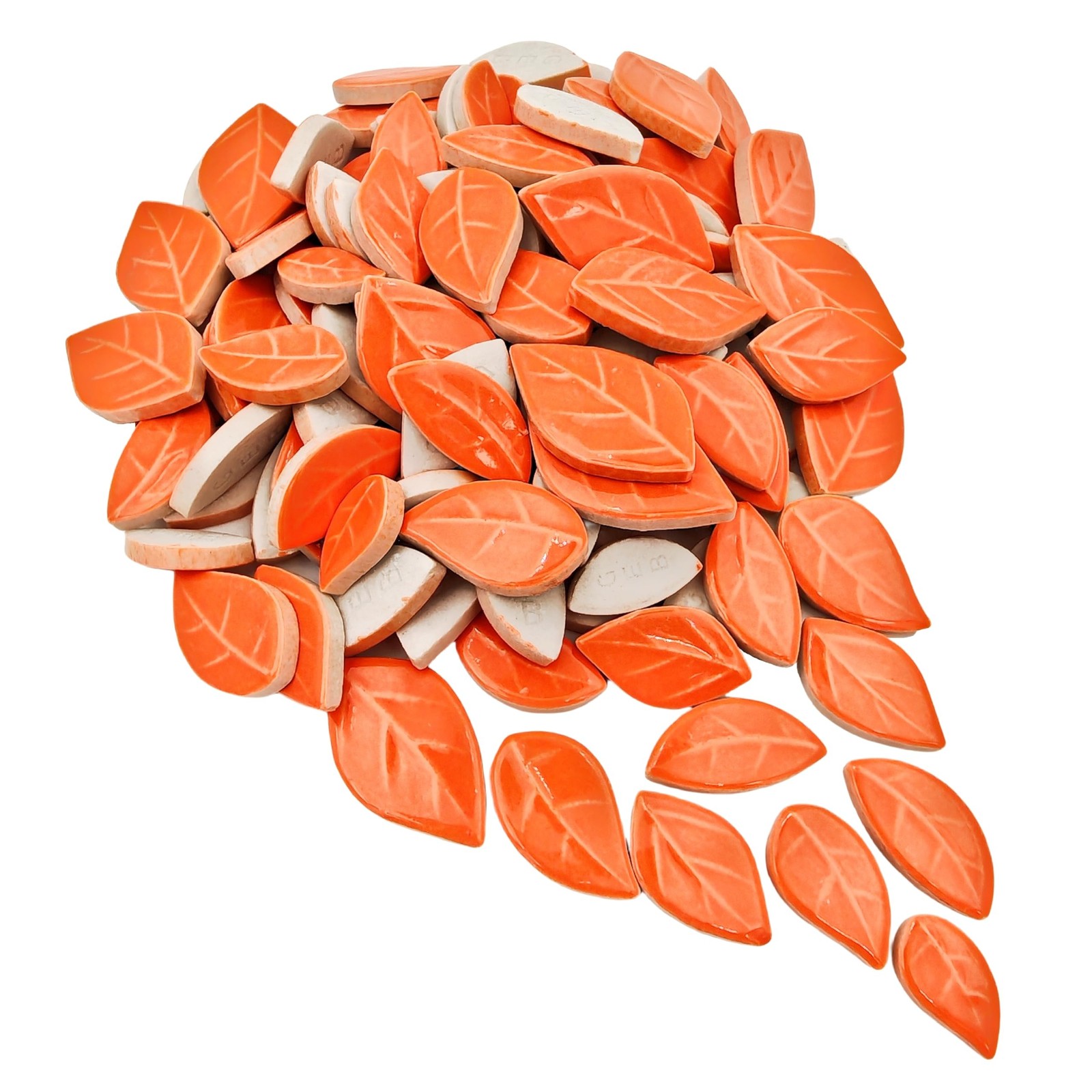 500g/1.1lb Leaf-Shaped Ceramic Mosaic Tiles,Ceramic Mosaic Pieces for Crafts,…