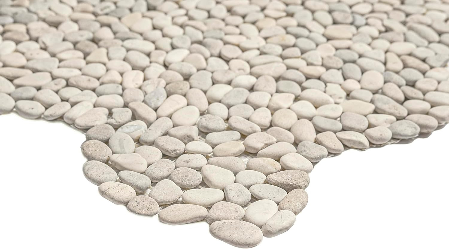 Ivory White Tumbled Marble Mosaic Tile for Backsplash & Shower Walls