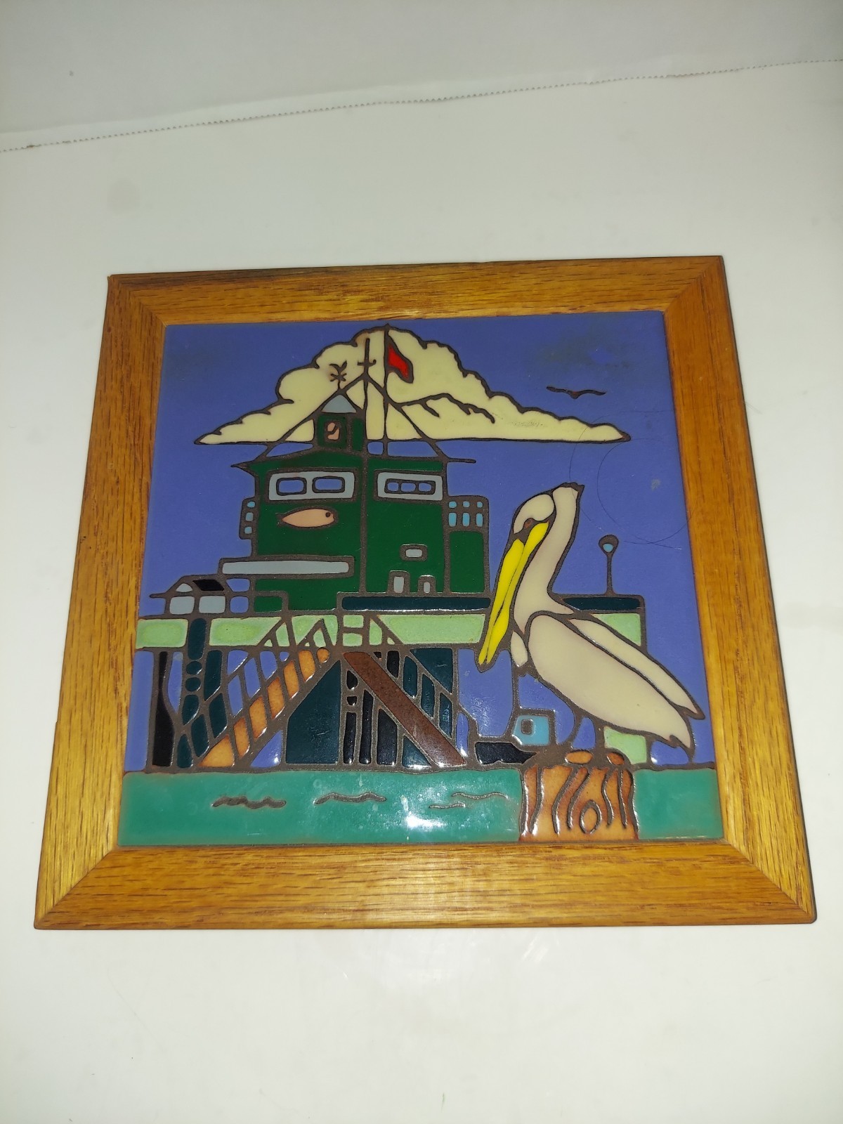 Ceramic Tile Catalina Pier & Pelican hot plate wall decor backsplash install