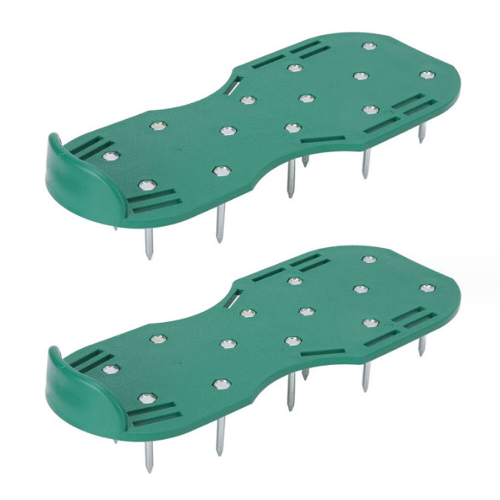 1 Pair Lawn Aerator Shoes Ground Spiked Garden Lawn Aerator Shoes Buckles Tools