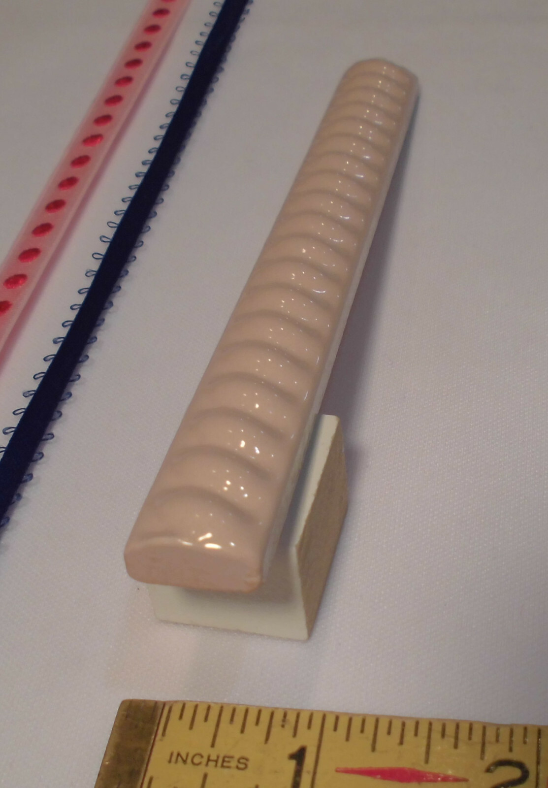 10 pcs. Misty Rose: Vintage Ceramic Liner-Pencil-Sizzle Tiles: 5/8″ X 6″ Rope