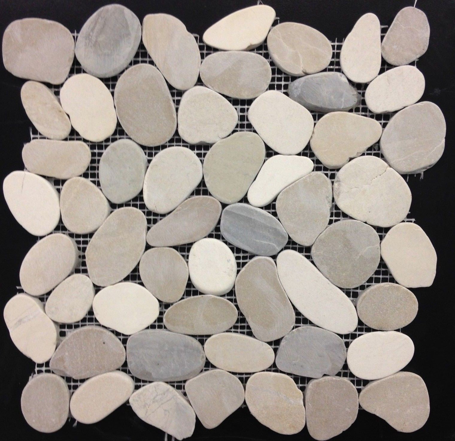Venice Pebble Stone Tile Warm Blend Flat Tiles River Rock Stone Floor Wall