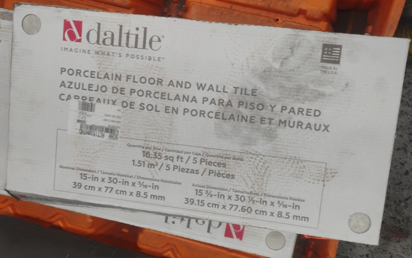 Daltile 15 x 30 x 5/16 In Porcelain Tile 16.35 Ft 5 Units 63Lb