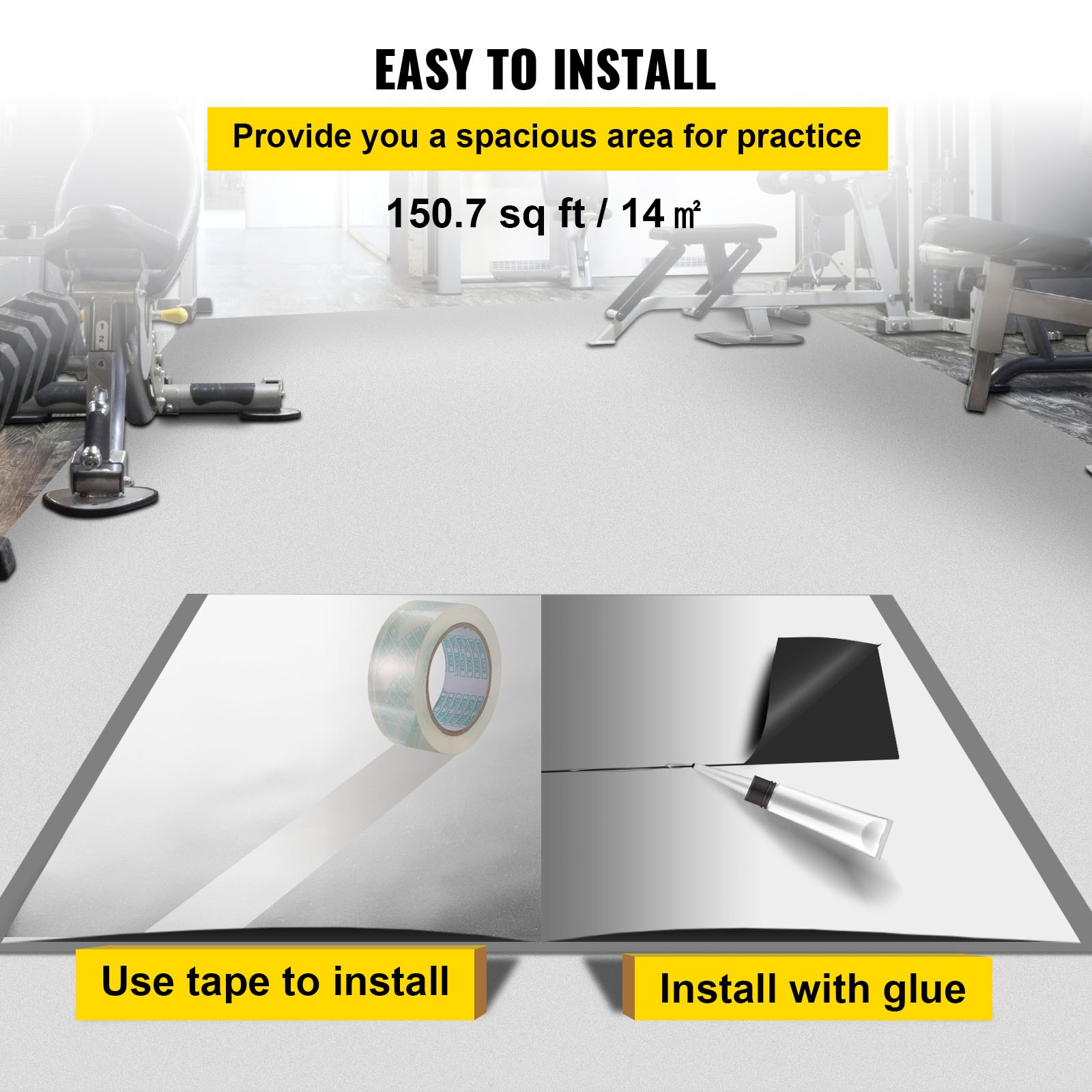 VEVOR Dance Kit Floor Dance Floor Roll 6.6×23 ft Non-Slide PVC Vinyl for Ballet
